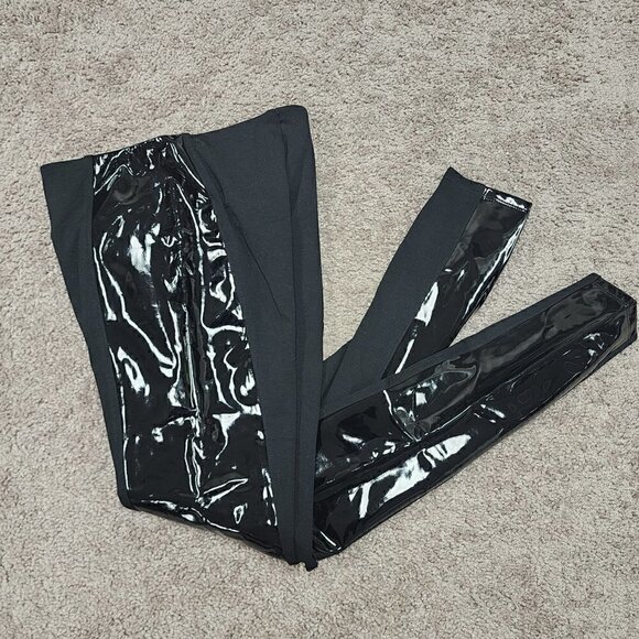 NWT Lysse Side Panel Shiny Lacquer Trim Black Leggings Small - Picture 8 of 8